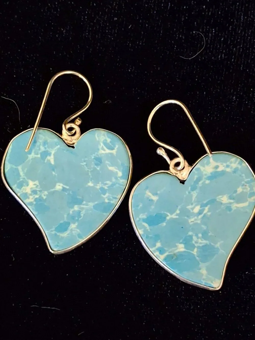 Mosaic Jasper Gemstone Handmade Drop Dangle Earrings  326 NWOT